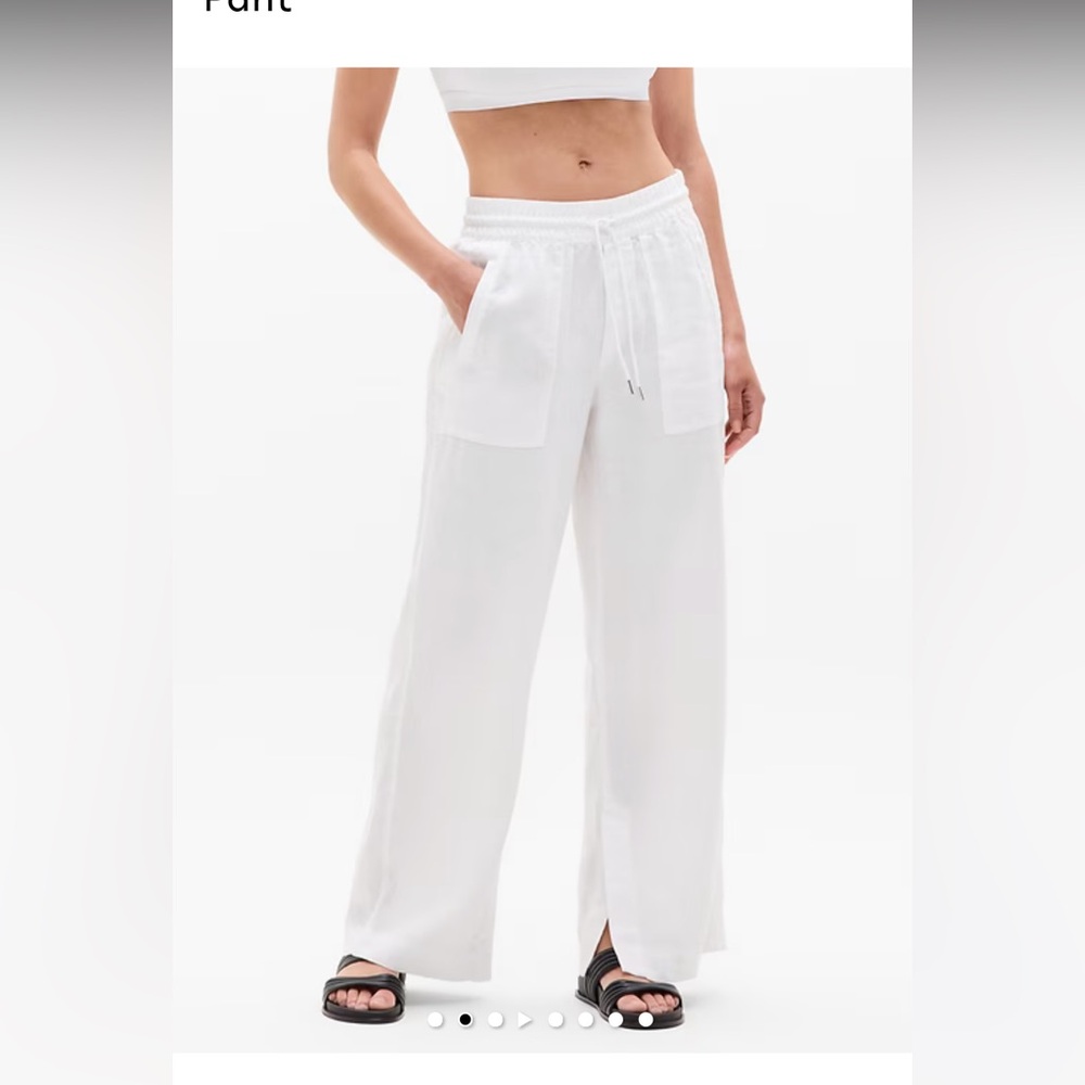 Athleta White Linen Pants